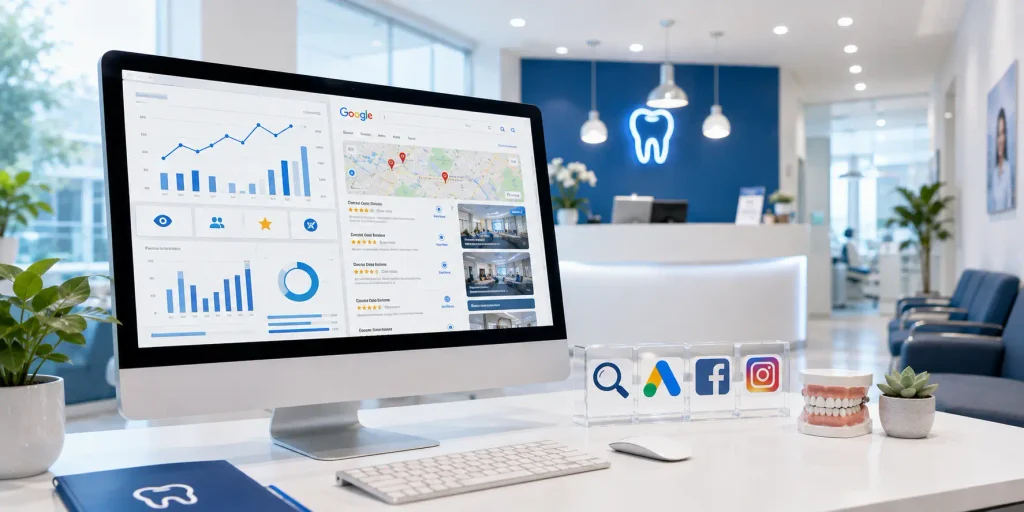 Digital marketing agency for dentists creating online visibility with analytics and SEO